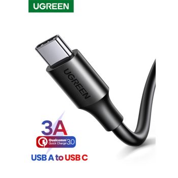   UGREEN Kábel USB 2.0 USB-A - USB-C, Gyorstöltő, 18W, 3A, M/M, 1m, fekete