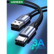 UGREEN Kábel USB 2.0 USB-A - USB-C, Gyorstöltő, 480 Mbps, 18W, 3A, M/M, 2m, fekete