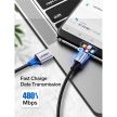 UGREEN Kábel USB 2.0 USB-A - USB-C, Gyorstöltő, 480 Mbps, 18W, 3A, M/M, 2m, fekete