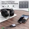   UGREEN Adapter USB-C - Audio 3,5mm Jack - USB-C M/F/F, 60W, PD, 0,25m, fekete