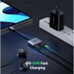 UGREEN Adapter USB-C - Audio 3,5mm Jack - USB-C M/F/F, 60W, PD, 0,25m, fekete
