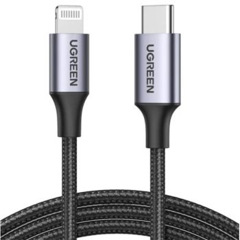   UGREEN kábel USB-C - Lightning, PD, Fast Charging , 3A, 480 Mbps, 2m, fekete