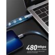 UGREEN kábel USB-C - Lightning, PD, Fast Charging , 3A, 480 Mbps, 2m, fekete