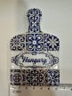 Hungary kék-fehér kerámia hűtőmágnes