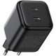 UGREEN hálózati töltő, Dual, 45W, 2x USB-C, PD 3.0, GaN, fekete
