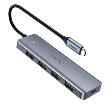   UGREEN USB 3.0 HUB 4 Port USB-C, USB-C tápellátással, szürke