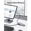 UGREEN USB 3.0 HUB 4 Port USB-C, USB-C tápellátással, szürke