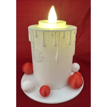   Fehér, gyertya alakú mécsestartó (csak LED mécsessel használható!)