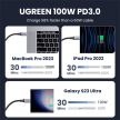 UGREEN Kábel USB 2.0 USB-C - USB-C, PD, 100W, 5A, M/M, 2m, fekete