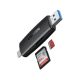 UGREEN USB 3.0 2 az 1-ben SD kártya olvasó, Dual írás és olvasás, USB-A, USB-C M/M, fekete
