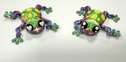 3D Nyomtatott Színes Béka – Játékos Dekoráció