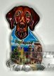 Budapest vizsla alakú fém hűtőmágnes