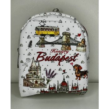   Budapest mintás mini hátizsák kulcstartó és aprópénztartó
