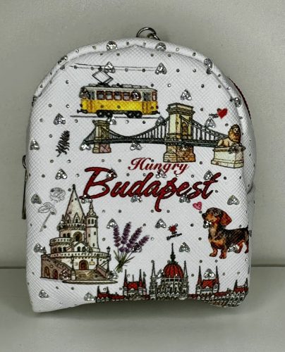 Budapest mintás mini hátizsák kulcstartó és aprópénztartó