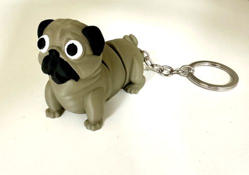 3D Nyomtatott Mopsz Kulcstartó