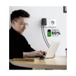 UGREEN Hálózati elosztó, Konnektor bővítő, 1x Schuko, 2x USB-A, 1x USB-C, 30W, szürke
