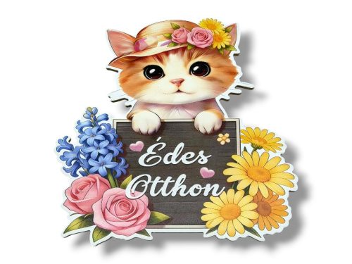 Édes Otthon – Cicás ajtó- és faldekoráció
