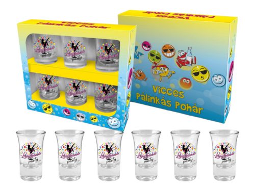 Lánybúcsús pálinkás pohárszett – 6 darabos party készlet