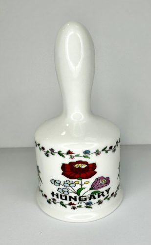 Magyaros virágmintás porcelán csengő
