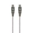 GEMBIRD Cablexpert Kábel USB 2.0 C - C, FLAT, töltő/adat 100W, M/M 1,5M, szürke