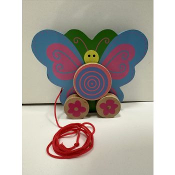 Húzható fajáték – Pillangó színes szárnyakkal