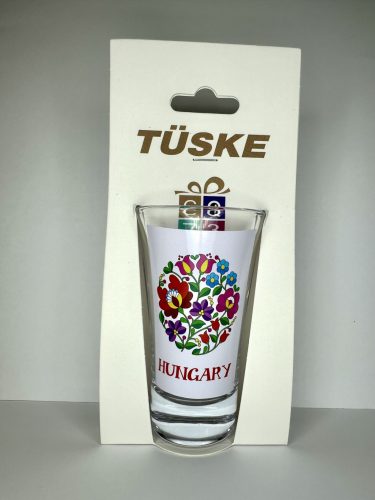 Hungary Folk – Virágmintás pálinkás pohár (9 cm)