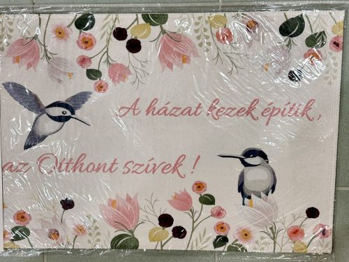 Otthon Szívek – Madaras virágmintás lábtörlő