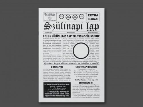 „Szülinapi Lap” – Extra Kiadás, Számozható Születésnapi Újság (16×23 cm)