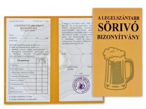 „A Legelszántabb Sörivó” – Tréfás Bizonyítvány