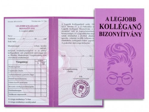 A legjobb kolléganő bizonyítványa – vicces, kedves ajándék munkatársnak