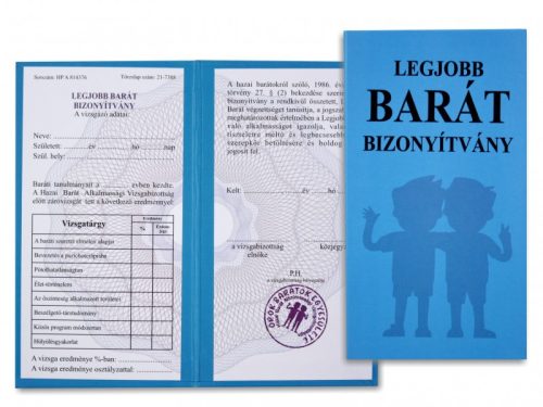 Legjobb Barát – Hivatalos Bizonyítvány