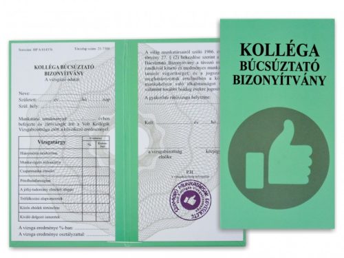 Kolléga Búcsúztató Bizonyítvány – A legvidámabb búcsúajándék!
