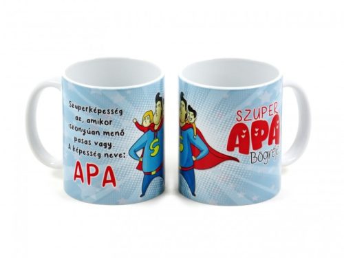 „Szuper Apa” bögre – vicces felirattal (3 dl)
