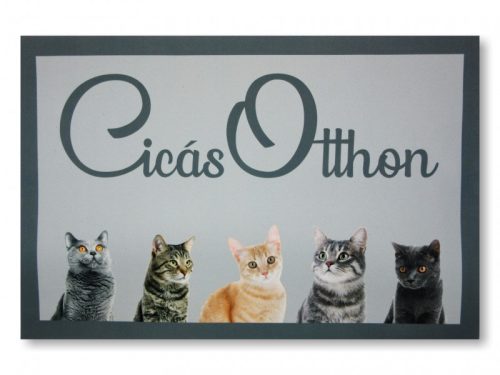 „Cicás Otthon” – Macskás Lábtörlő (60 × 40 cm)