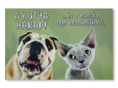 „A kutya harap! …és a macska sem beszámítható” – Vicces lábtörlő (60×40 cm)