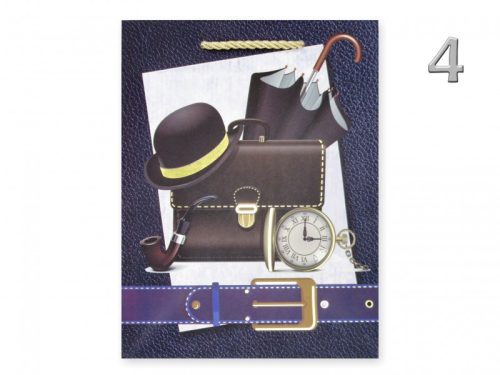 Férfias ajándéktasak óriás méret – elegáns mintával (31×12×40 cm)