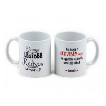 „A legjobb kedves” – szerelmes feliratos bögre