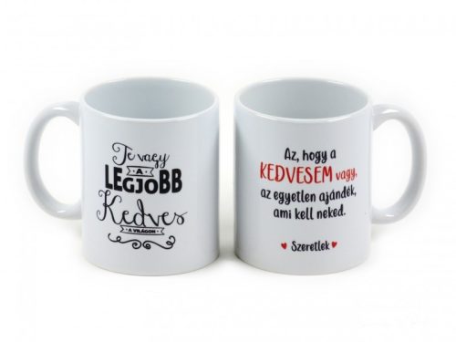 „A legjobb kedves” – szerelmes feliratos bögre
