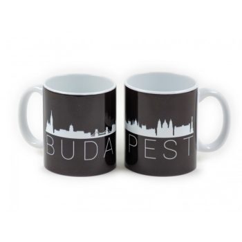 Budapest Skyline prémium fekete bögre – 3 dl