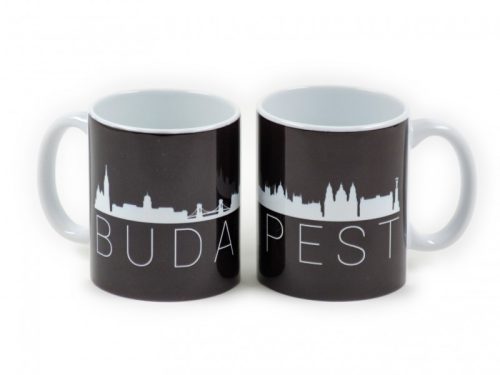 Budapest Skyline prémium fekete bögre – 3 dl