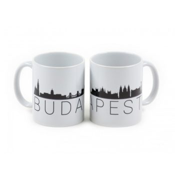 Budapest Skyline prémium fehér bögre – 3 dl