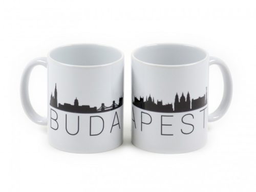 Budapest Skyline prémium fehér bögre – 3 dl