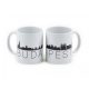 Budapest Skyline prémium fehér bögre – 3 dl