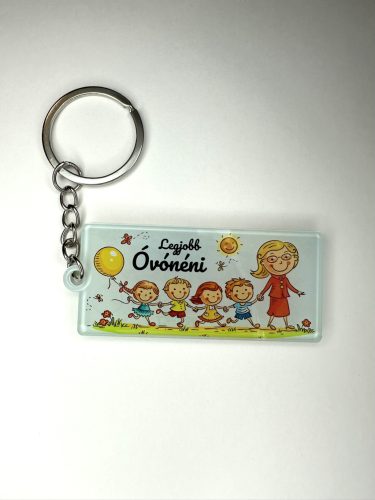 „Legjobb Óvónéni” vidám ajándék kulcstartó