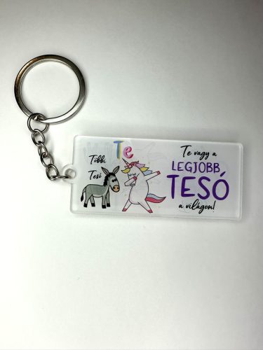 „Te vagy a legjobb tesó a világon” vicces testvér kulcstartó