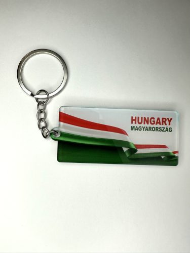 Hungary – Magyarország nemzeti színű prémium kulcstartó