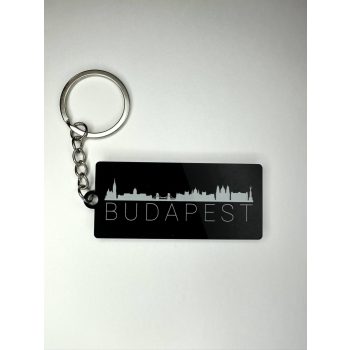 Budapest Skyline fekete prémium kulcstartó
