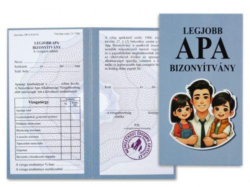 Legjobb Apa – Díjazott Bizonyítvány