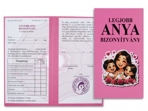 Legjobb Anya – Díjazott Bizonyítvány