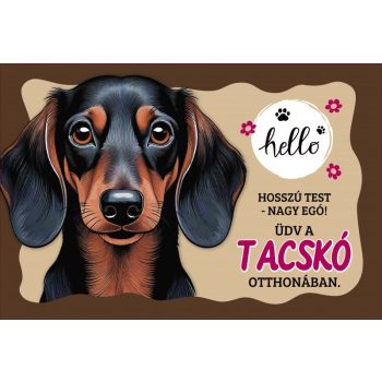   „Üdv a Tacskó Otthonában” – Kutyás Lábtörlő (60 × 40 cm)